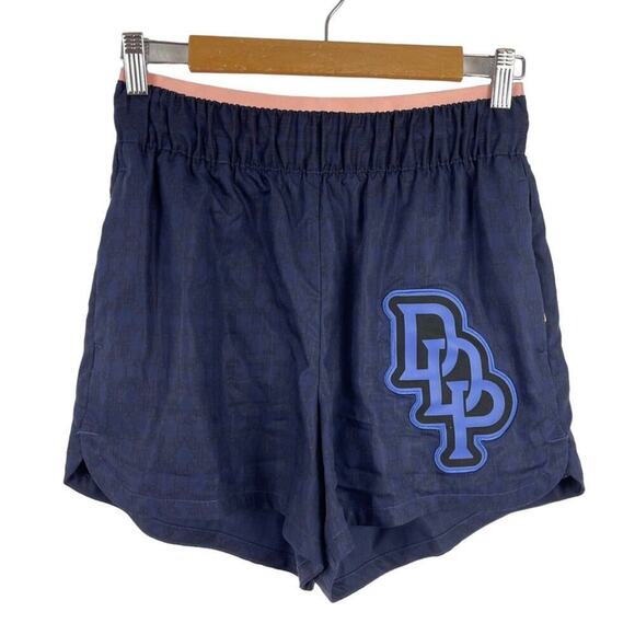 Puma x Dapper Dan Women's Jacquard Athletic Shorts Navy and Pink Size Small - Picture 2 of 15